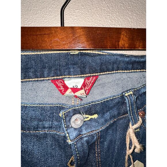 Lucky Brand Zoe Emo Artsy Y2K Bootleg Blue Low Rise Slim Fit Jeans Long - Picture 6 of 13